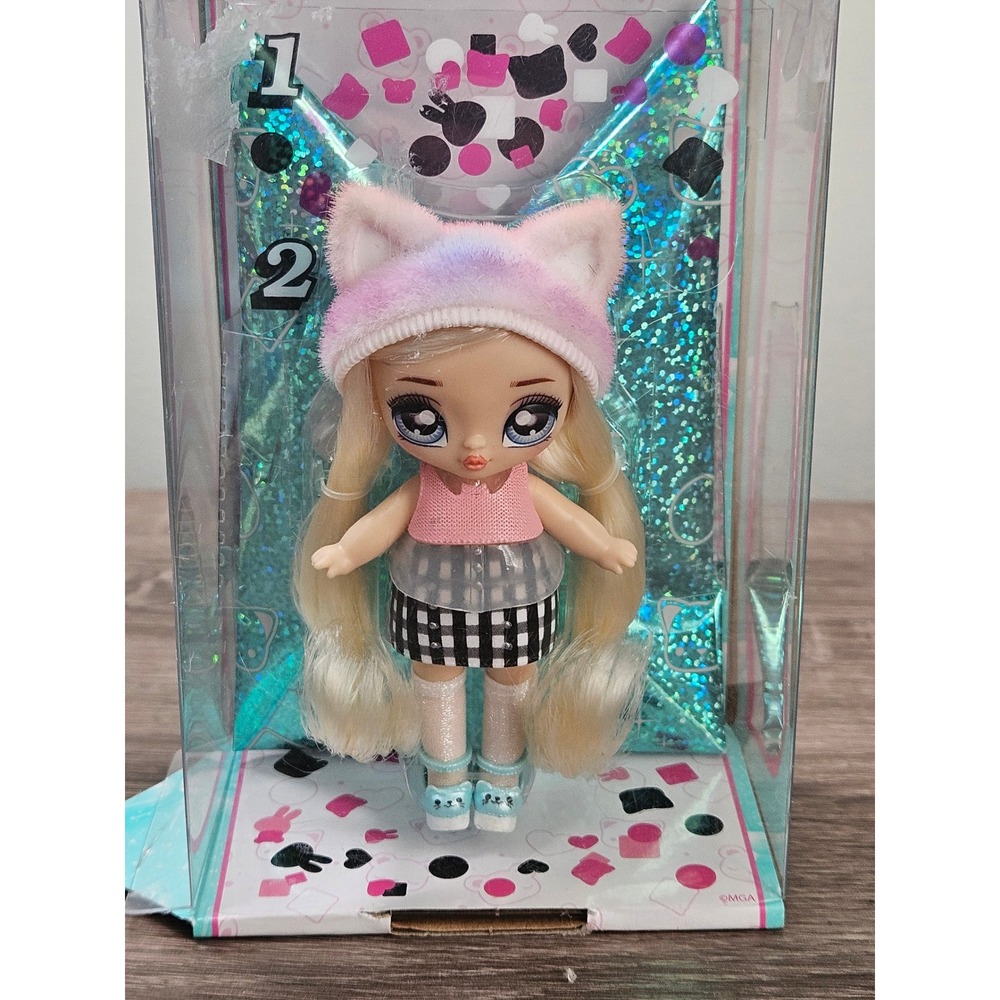 MGA Na Na Na Surprise Soft Fashion Doll Blonde Hair Pink Cat Beanie New Box
